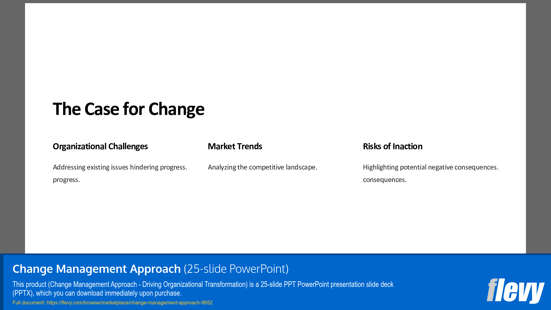 Change Management Approach (25-slide PPT PowerPoint presentation slide deck (PPTX)) Preview Image