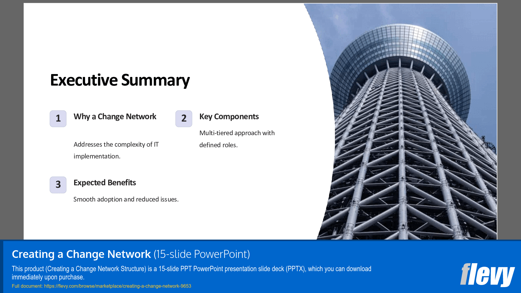 Creating a Change Network (15-slide PPT PowerPoint presentation slide deck (PPTX)) Preview Image