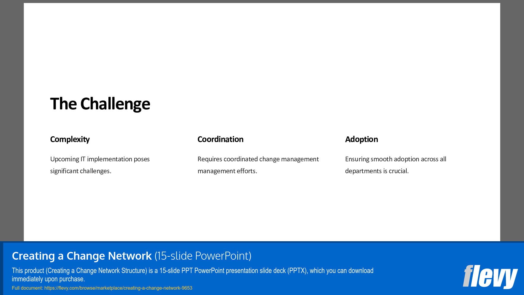 Creating a Change Network (15-slide PPT PowerPoint presentation slide deck (PPTX)) Preview Image