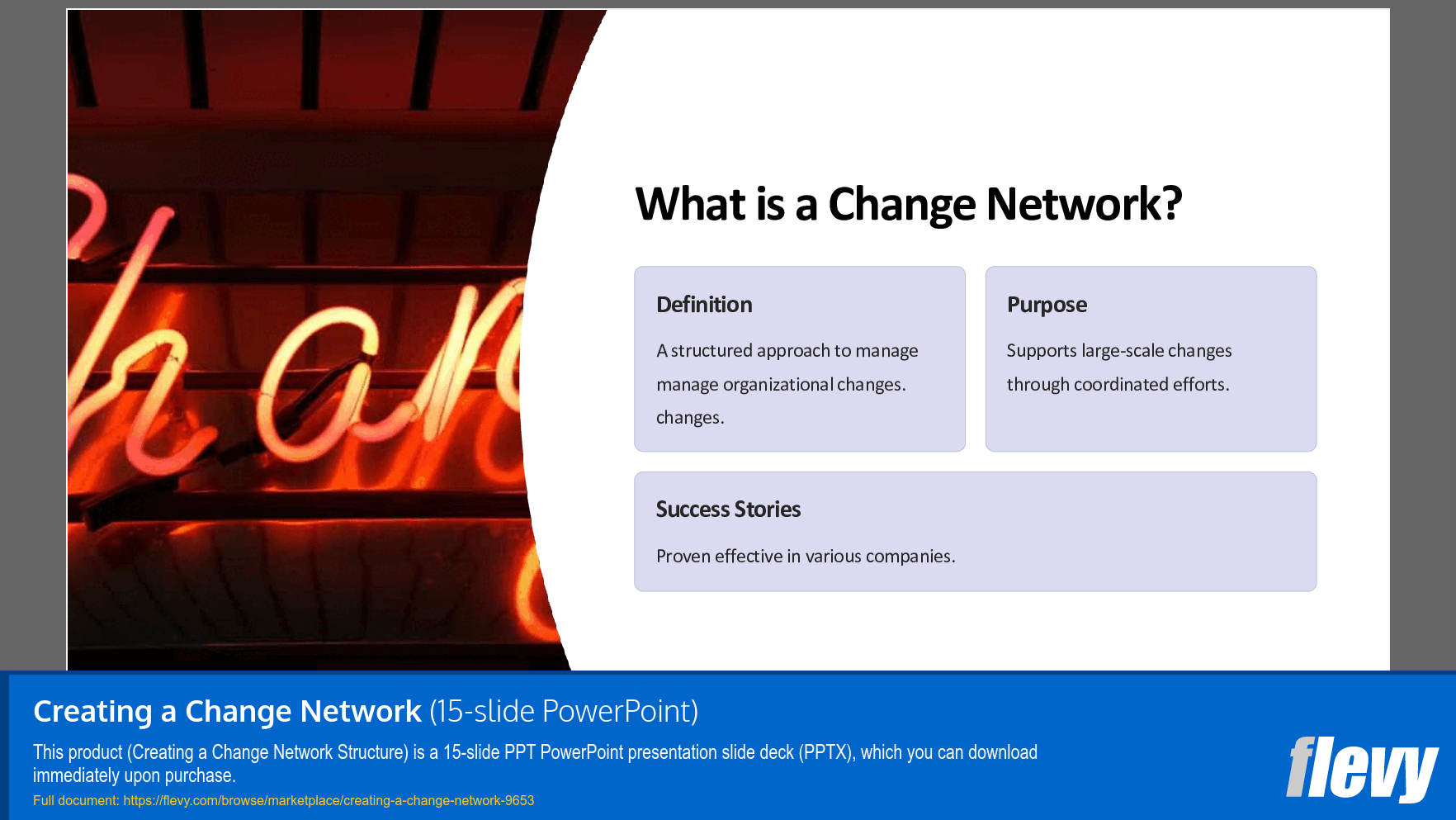 Creating a Change Network (15-slide PPT PowerPoint presentation slide deck (PPTX)) Preview Image