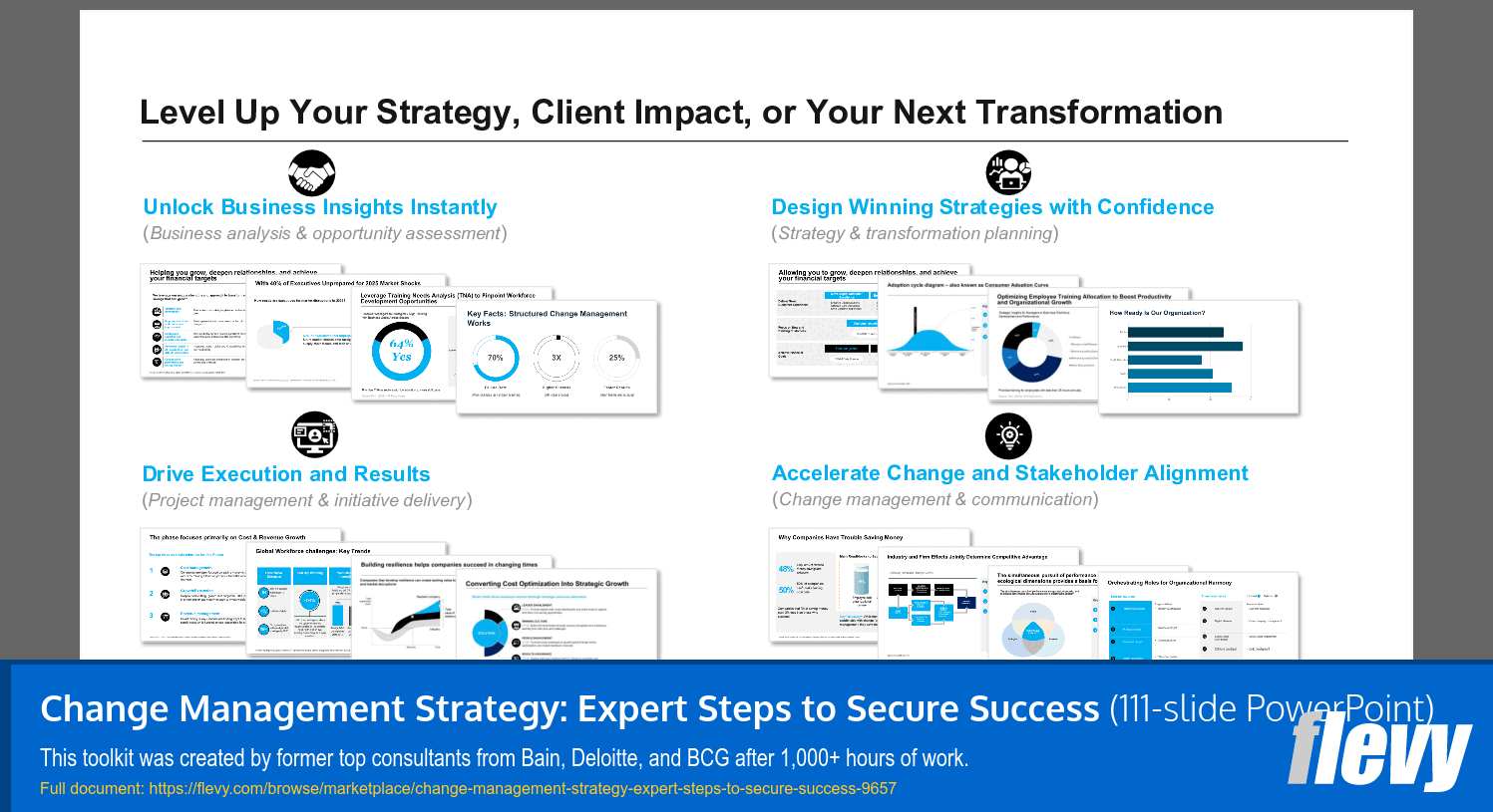 Change Management Strategy: Expert Steps to Secure Success (111-slide PPT PowerPoint presentation slide deck (PPTX)) Preview Image