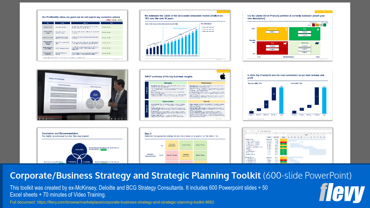 Corporate/Business Strategy and Strategic Planning Toolkit (28-slide PPT PowerPoint presentation slide deck (PPTX)) Preview Image