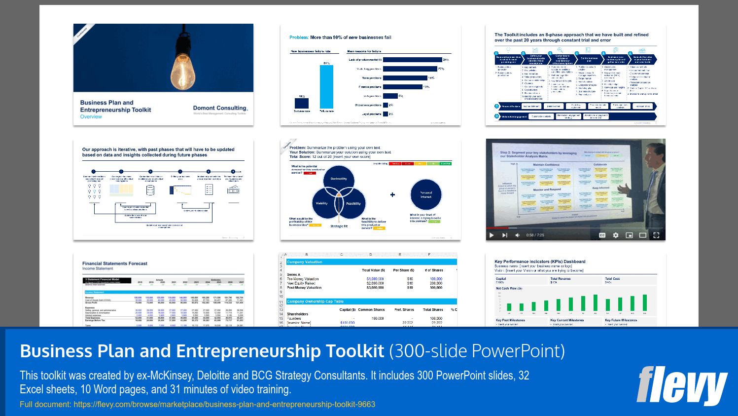Business Plan and Entrepreneurship Toolkit (19-slide PPT PowerPoint presentation slide deck (PPTX)) Preview Image