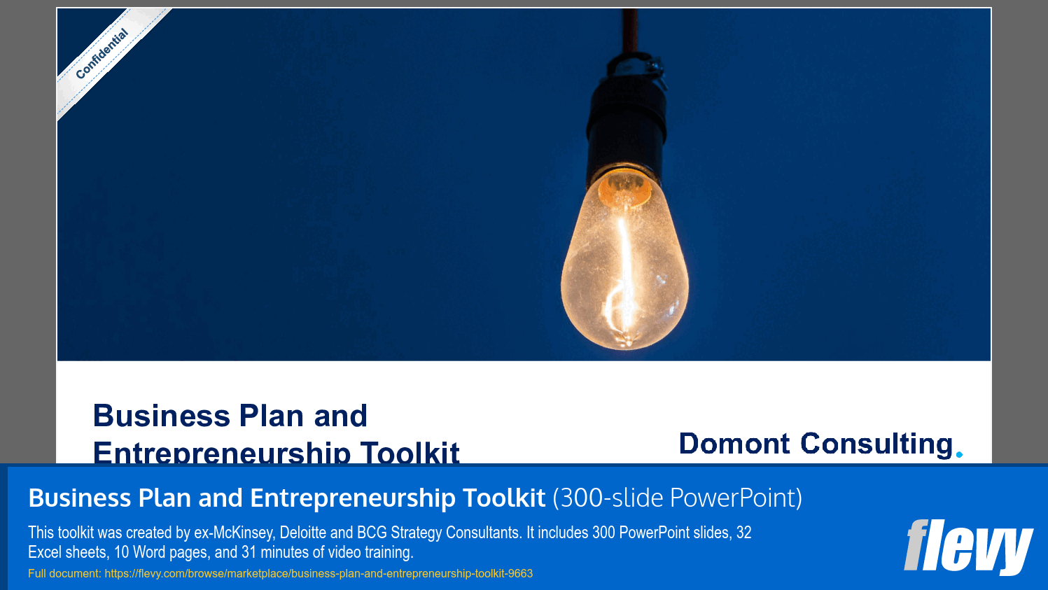 Business Plan and Entrepreneurship Toolkit (19-slide PPT PowerPoint presentation slide deck (PPTX)) Preview Image