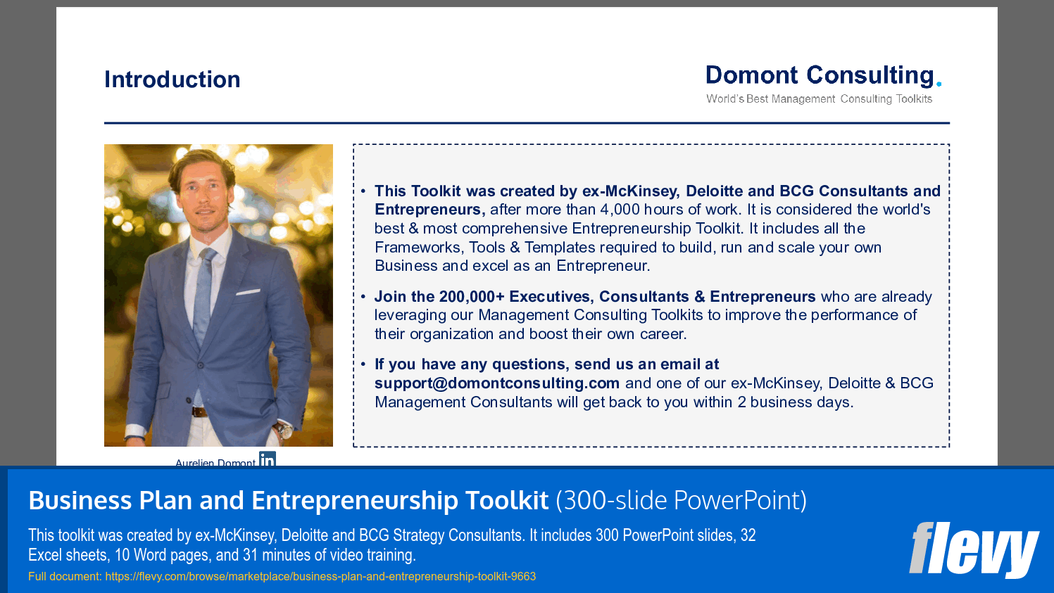 Business Plan and Entrepreneurship Toolkit (19-slide PPT PowerPoint presentation slide deck (PPTX)) Preview Image