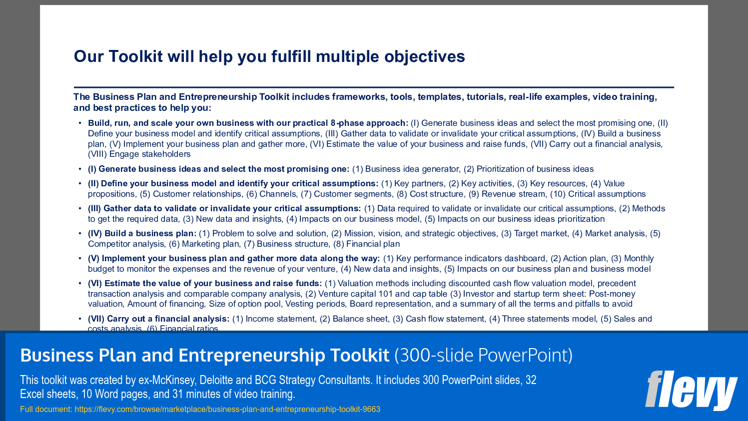 Business Plan and Entrepreneurship Toolkit (19-slide PPT PowerPoint presentation slide deck (PPTX)) Preview Image