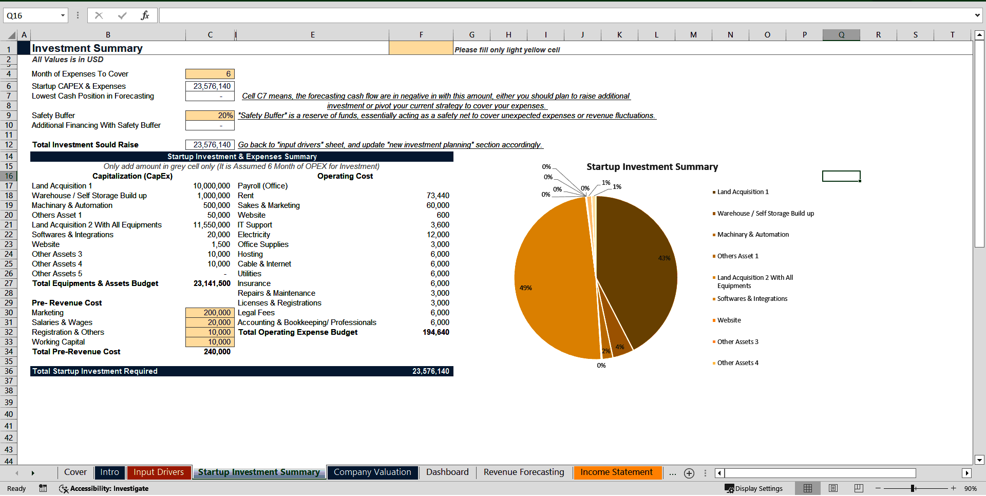 Ready To Use Self Storage Facility Financial Model Template (Excel template (XLSX)) Preview Image