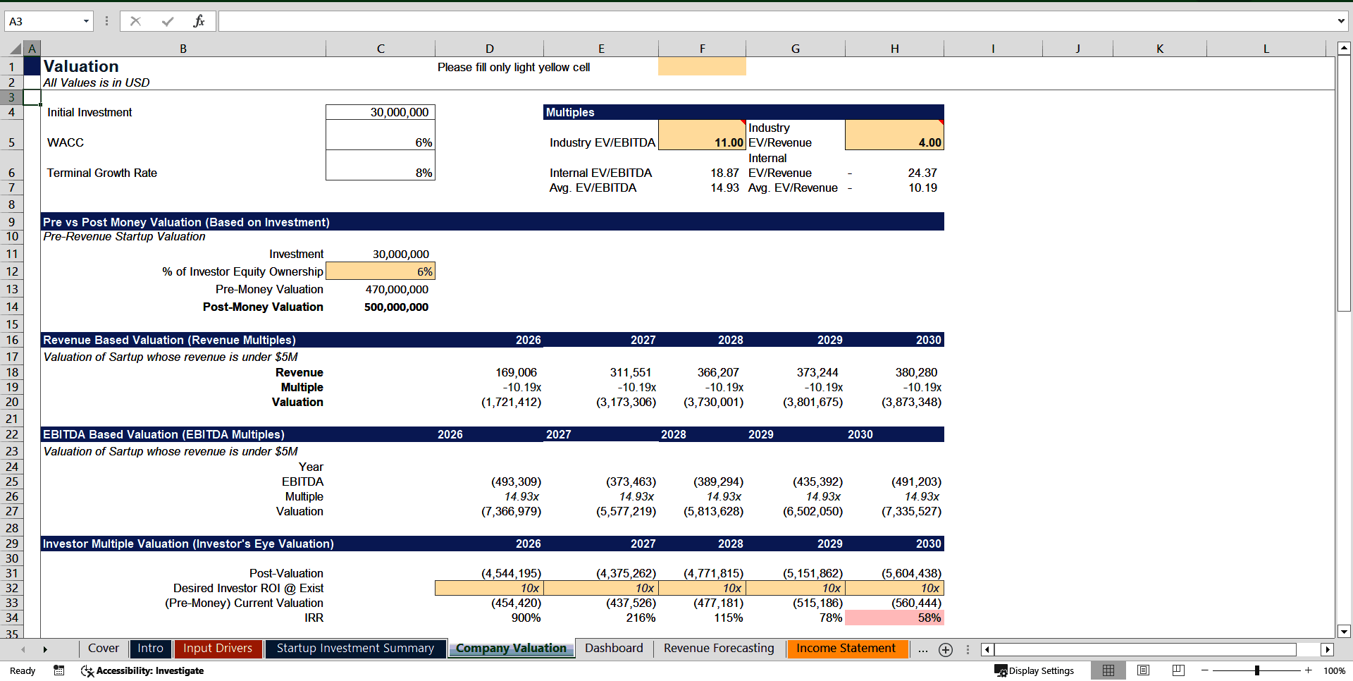 Ready To Use Self Storage Facility Financial Model Template (Excel template (XLSX)) Preview Image