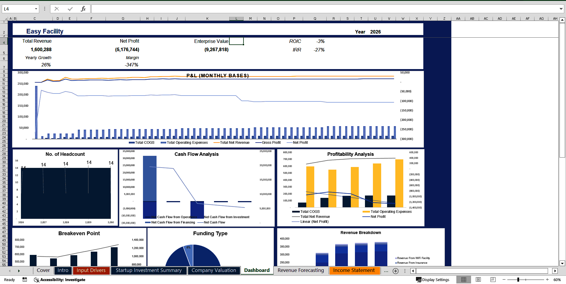 Ready To Use Self Storage Facility Financial Model Template (Excel template (XLSX)) Preview Image