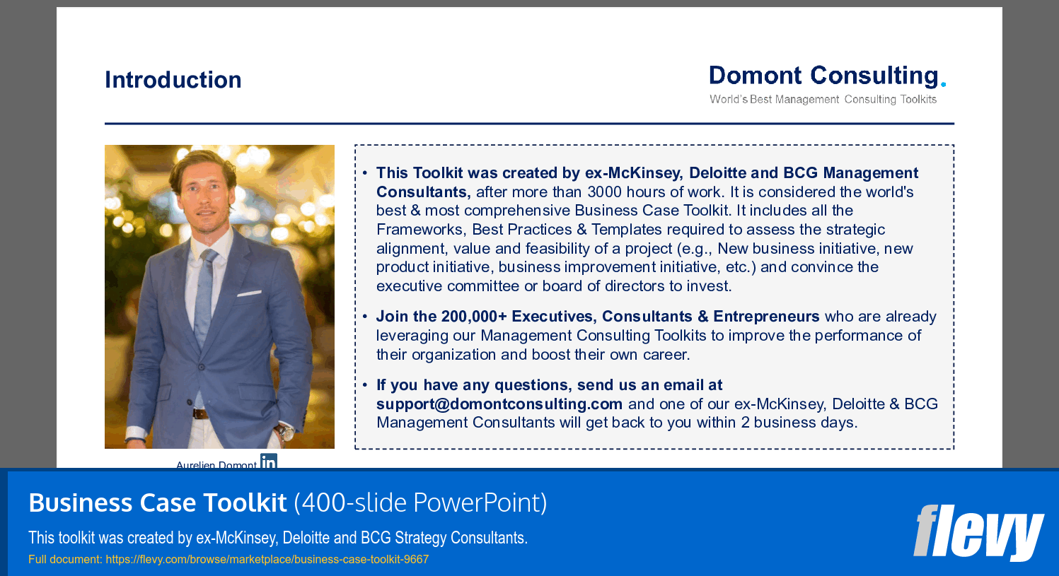 Business Case Toolkit (19-slide PPT PowerPoint presentation slide deck (PPTX)) Preview Image