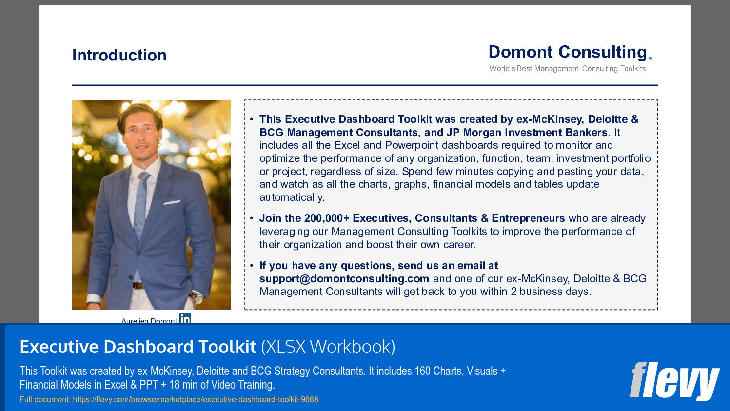 Executive Dashboard Toolkit (16-slide PPT PowerPoint presentation slide deck (PPTX)) Preview Image