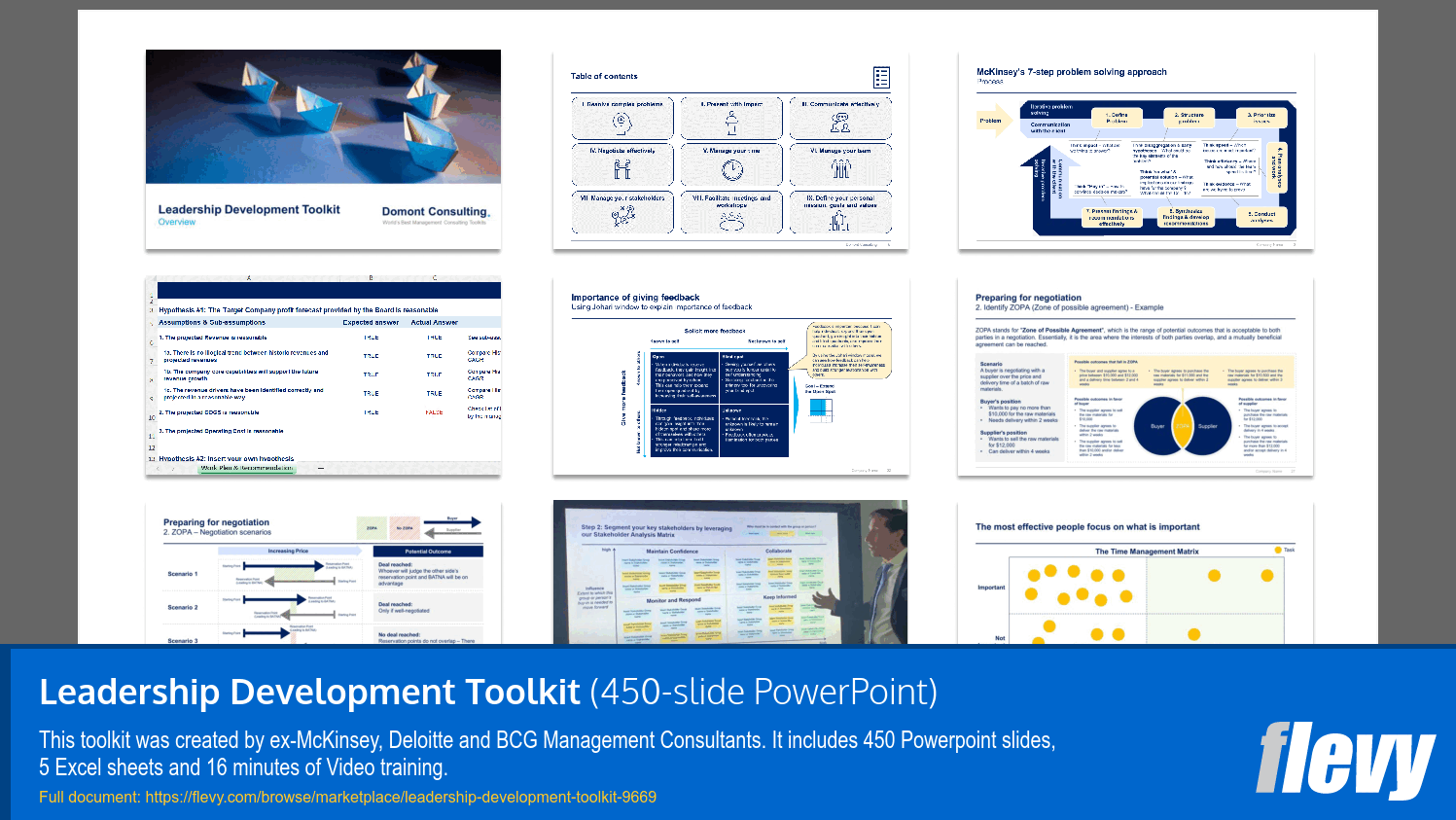 Leadership Development Toolkit (20-slide PPT PowerPoint presentation slide deck (PPTX)) Preview Image