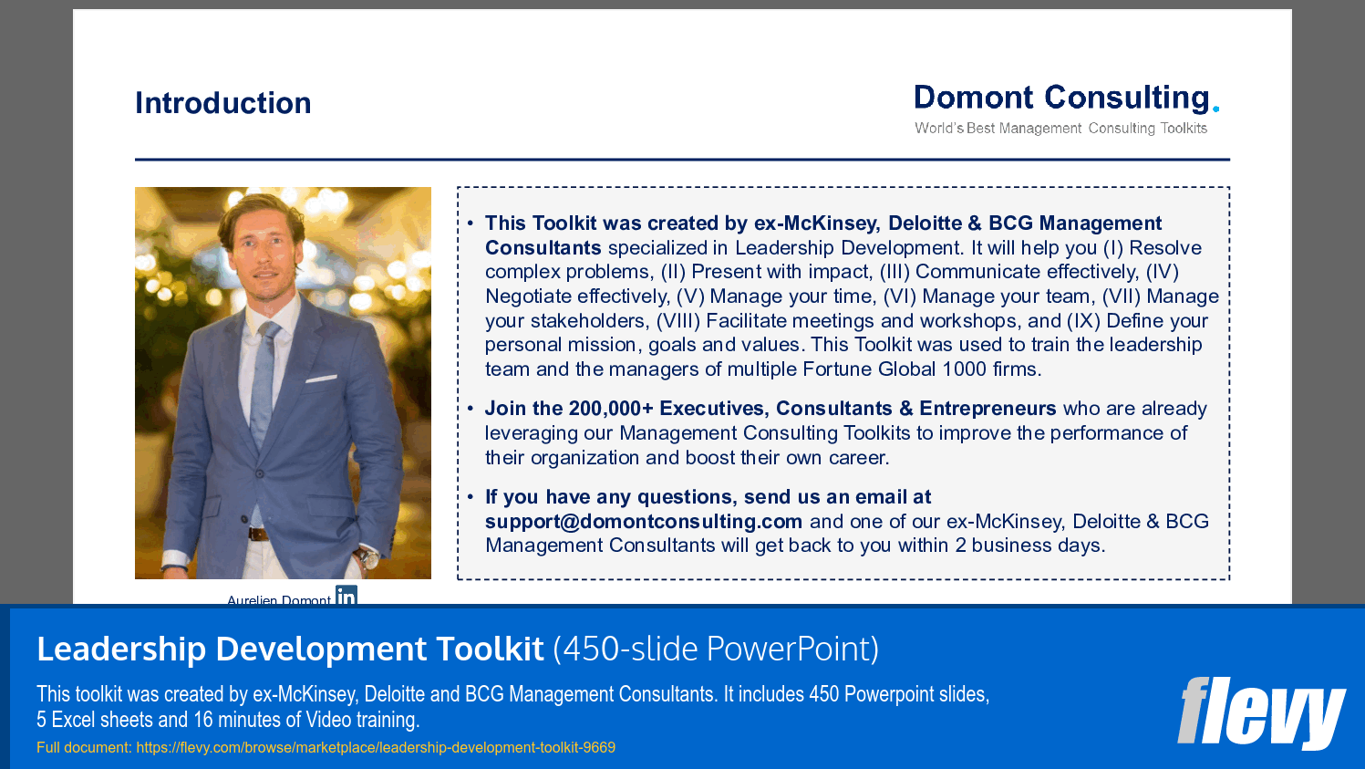 Leadership Development Toolkit (20-slide PPT PowerPoint presentation slide deck (PPTX)) Preview Image