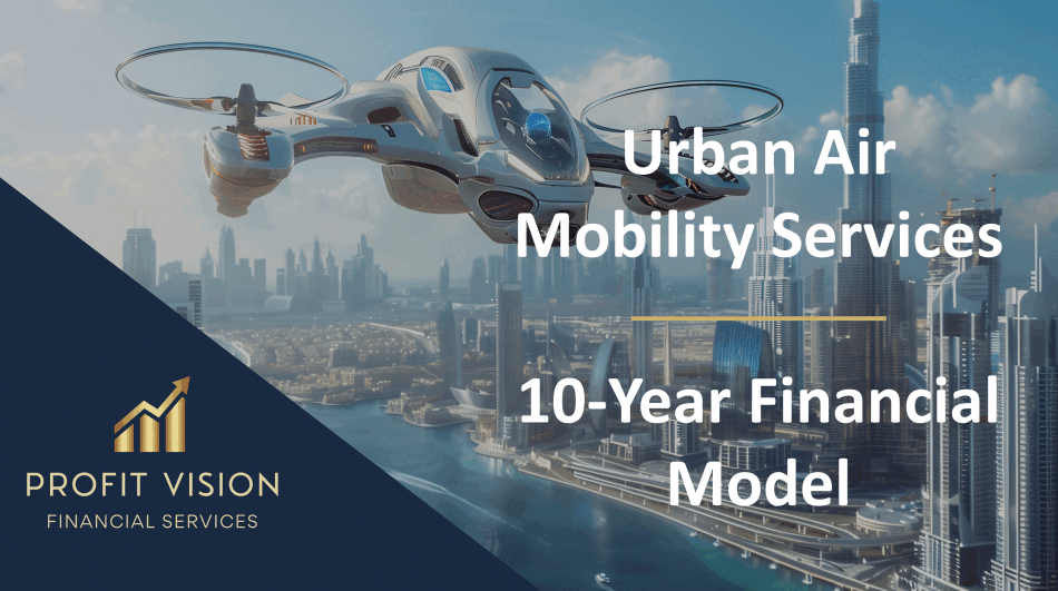 Urban Air Mobility Services – 10 Year Financial Model (Excel template (XLSX)) Preview Image