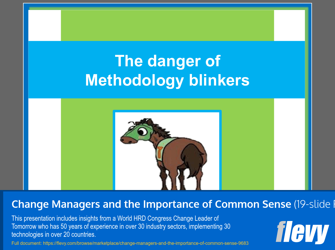 Change Managers and the Importance of Common Sense (19-slide PPT PowerPoint presentation slide deck (PPT)) Preview Image