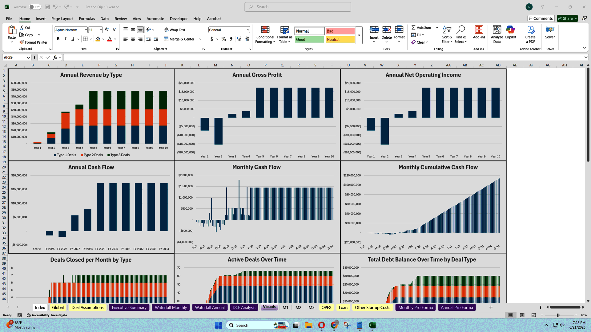 10-Year Fix and Flip Cash Flow Planning Tool (Excel template (XLSX)) Preview Image