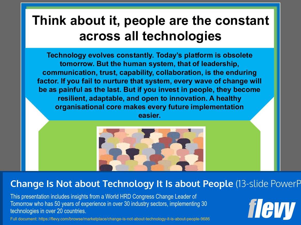 Change Is Not about Technology It Is about People (13-slide PPT PowerPoint presentation slide deck (PPT)) Preview Image