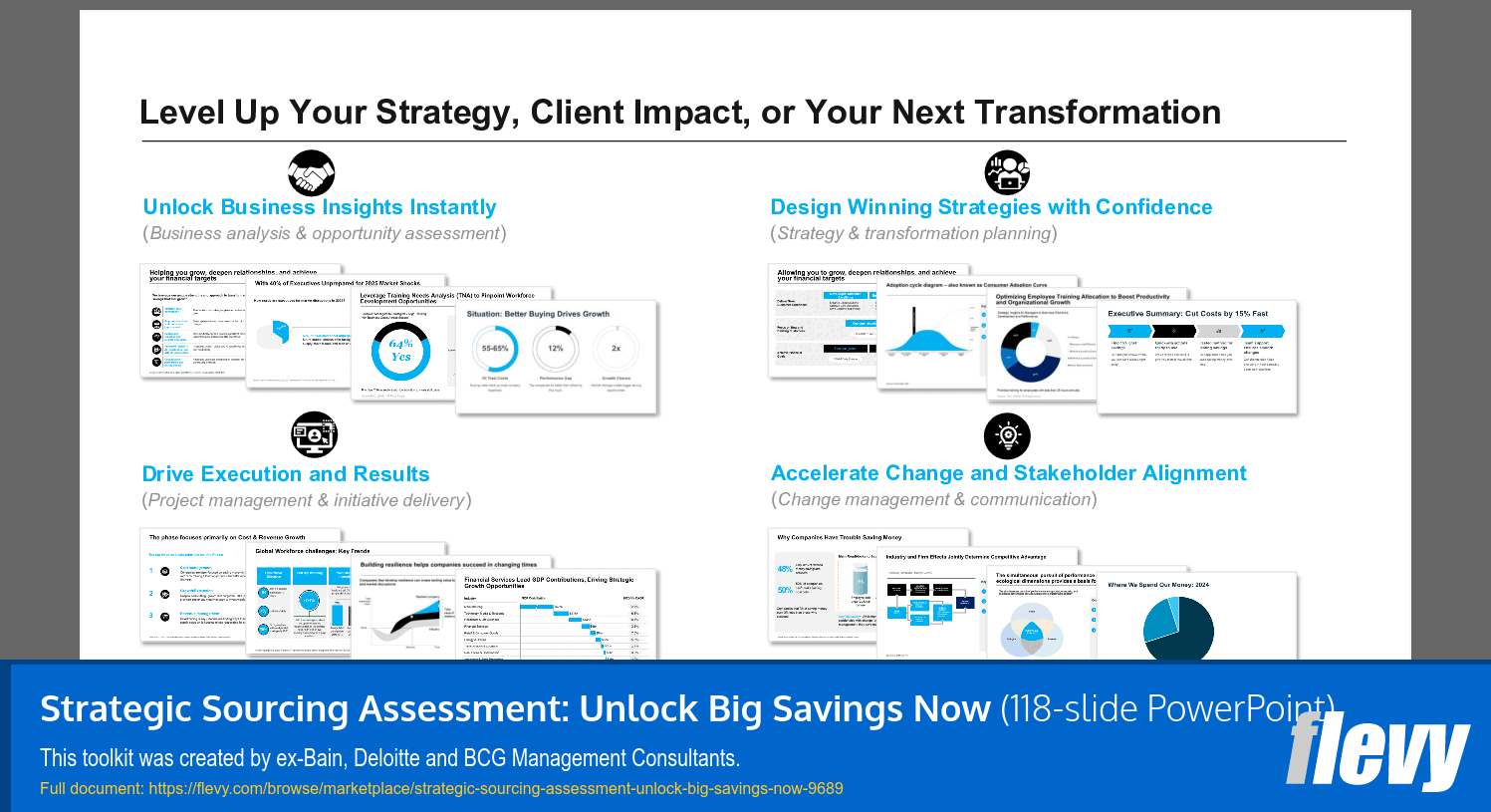 Strategic Sourcing Assessment: Unlock Big Savings Now (118-slide PPT PowerPoint presentation slide deck (PPTX)) Preview Image