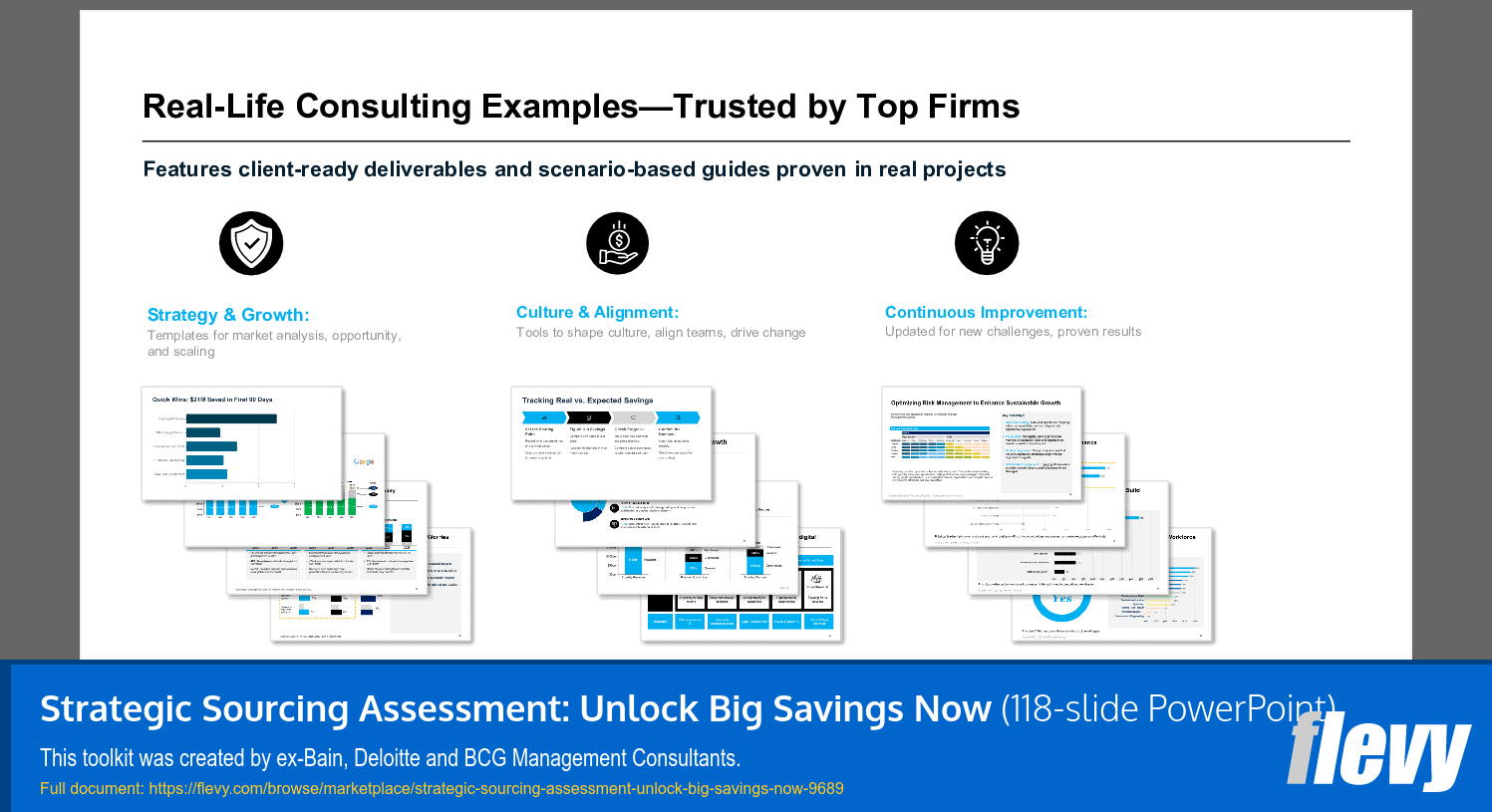Strategic Sourcing Assessment: Unlock Big Savings Now (118-slide PPT PowerPoint presentation slide deck (PPTX)) Preview Image
