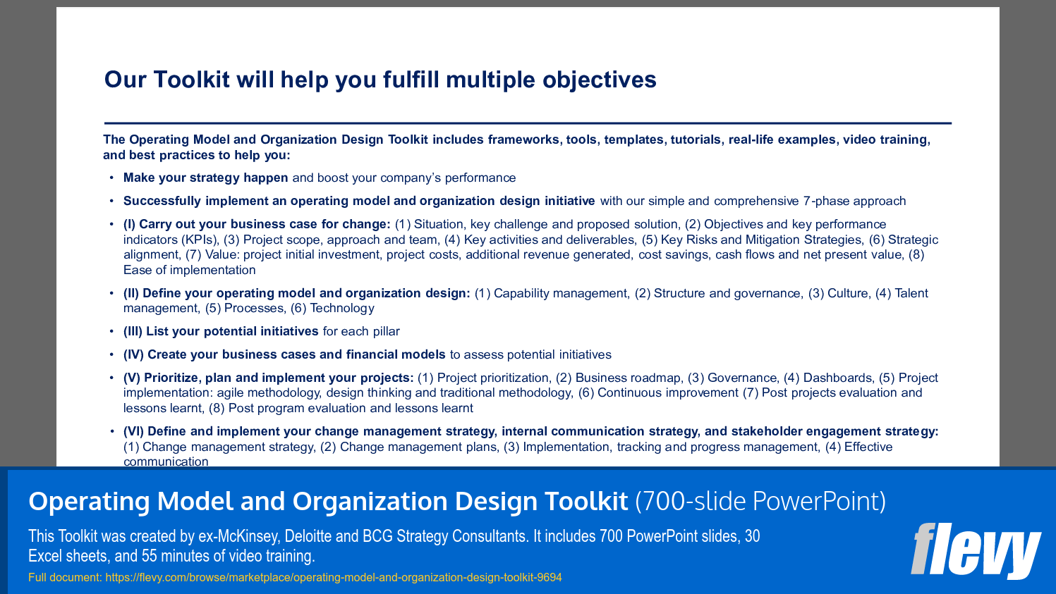 Operating Model and Organization Design Toolkit (700-slide PPT PowerPoint presentation slide deck (PPTX)) Preview Image