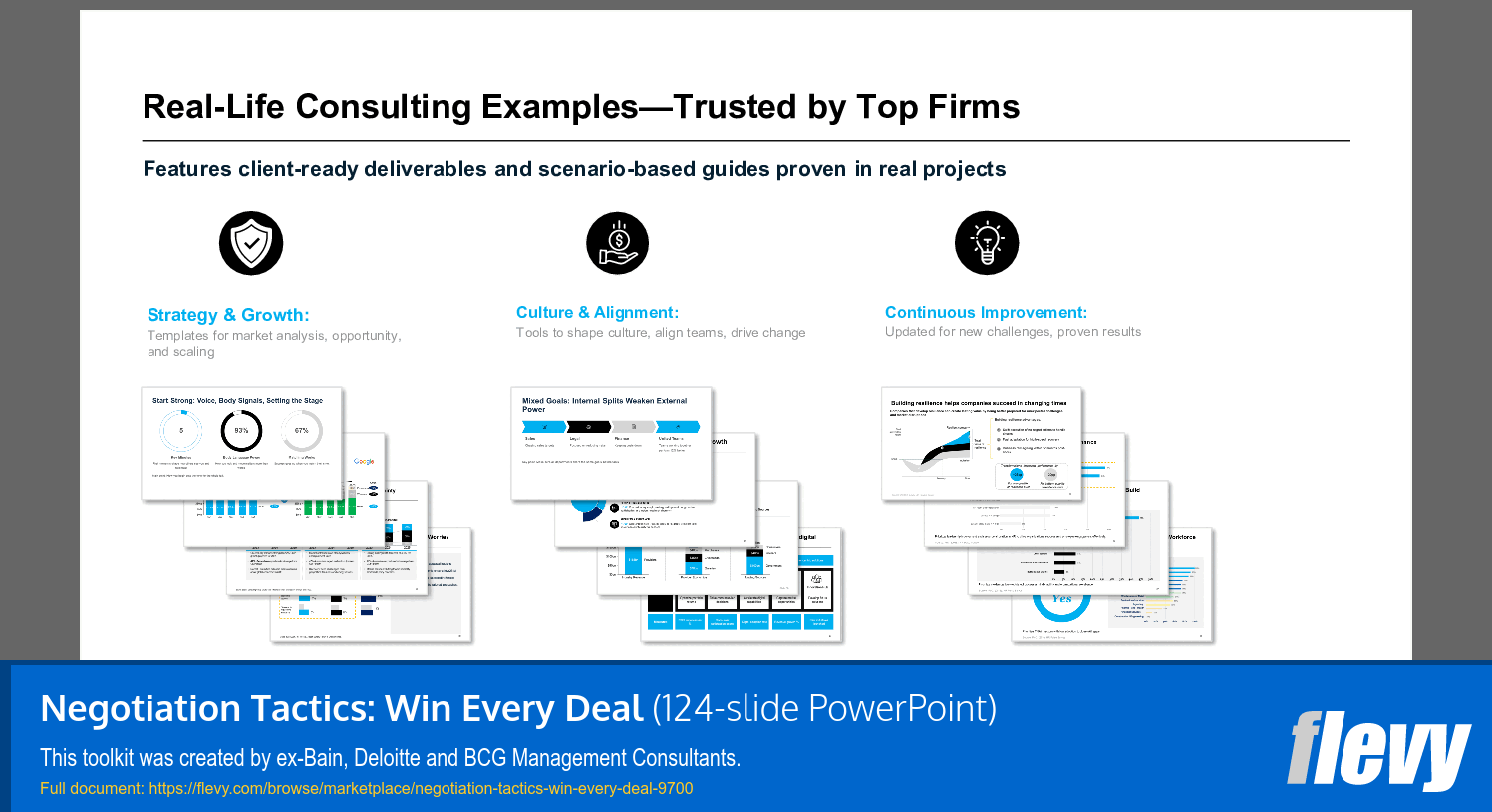 Negotiation Tactics: Win Every Deal (124-slide PPT PowerPoint presentation slide deck (PPTX)) Preview Image