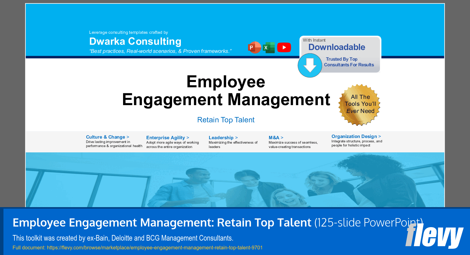Employee Engagement Management: Retain Top Talent (125-slide PPT PowerPoint presentation slide deck (PPTX)) Preview Image