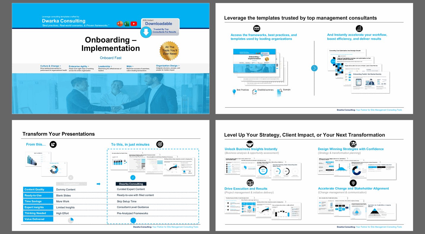 Onboarding - Implementation Toolkit: Onboard Fast (126-slide PPT PowerPoint presentation slide deck (PPTX)) Preview Image