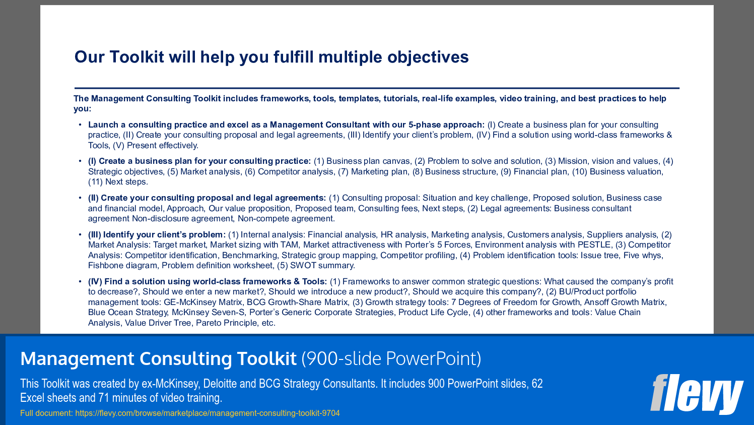 Management Consulting Toolkit (900-slide PPT PowerPoint presentation slide deck (PPTX)) Preview Image