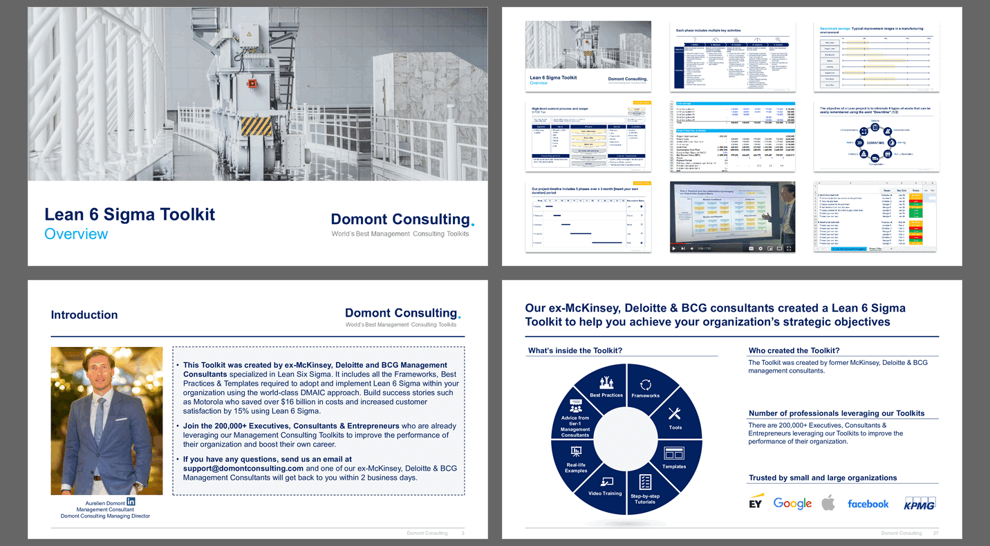 Lean Six Sigma Toolkit (800-slide PPT PowerPoint presentation slide deck (PPTX)) Preview Image