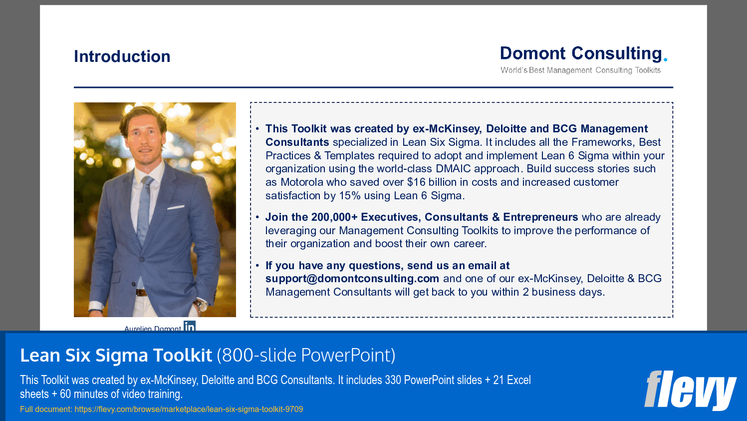 Lean Six Sigma Toolkit (800-slide PPT PowerPoint presentation slide deck (PPTX)) Preview Image