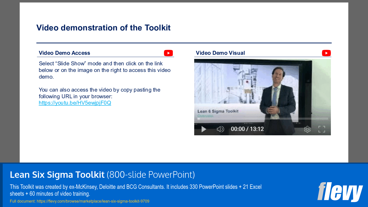 Lean Six Sigma Toolkit (800-slide PPT PowerPoint presentation slide deck (PPTX)) Preview Image
