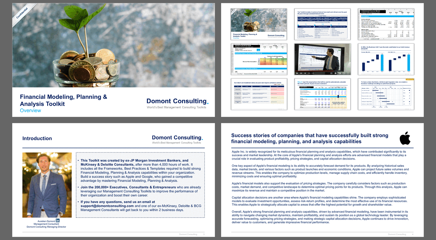 Financial Modeling, Planning & Analysis Toolkit (400-slide PPT PowerPoint presentation slide deck (PPTX)) Preview Image
