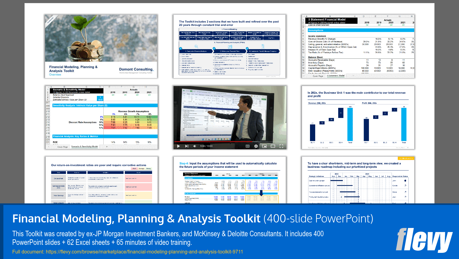 Financial Modeling, Planning & Analysis Toolkit (400-slide PPT PowerPoint presentation slide deck (PPTX)) Preview Image