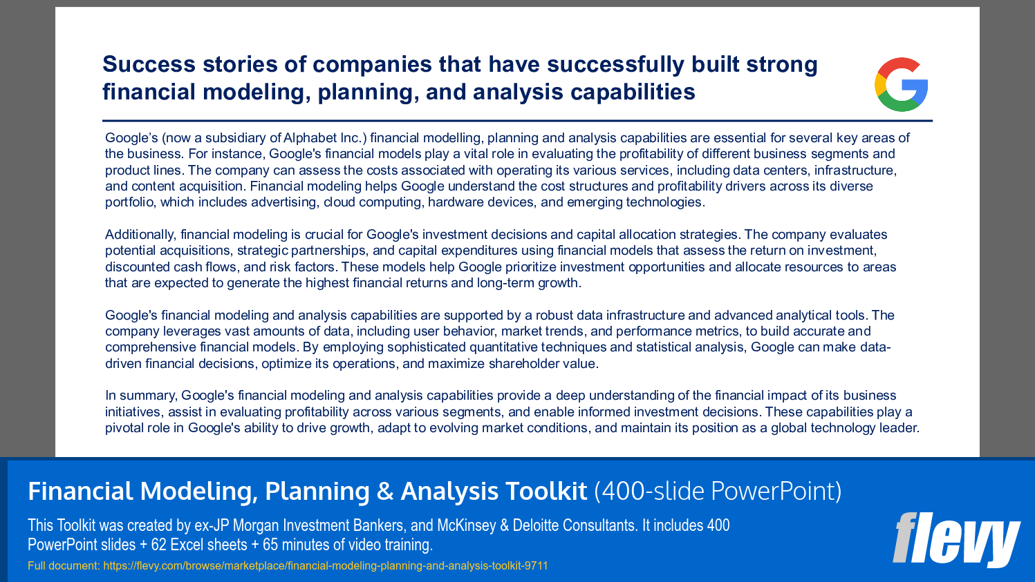 Financial Modeling, Planning & Analysis Toolkit (400-slide PPT PowerPoint presentation slide deck (PPTX)) Preview Image