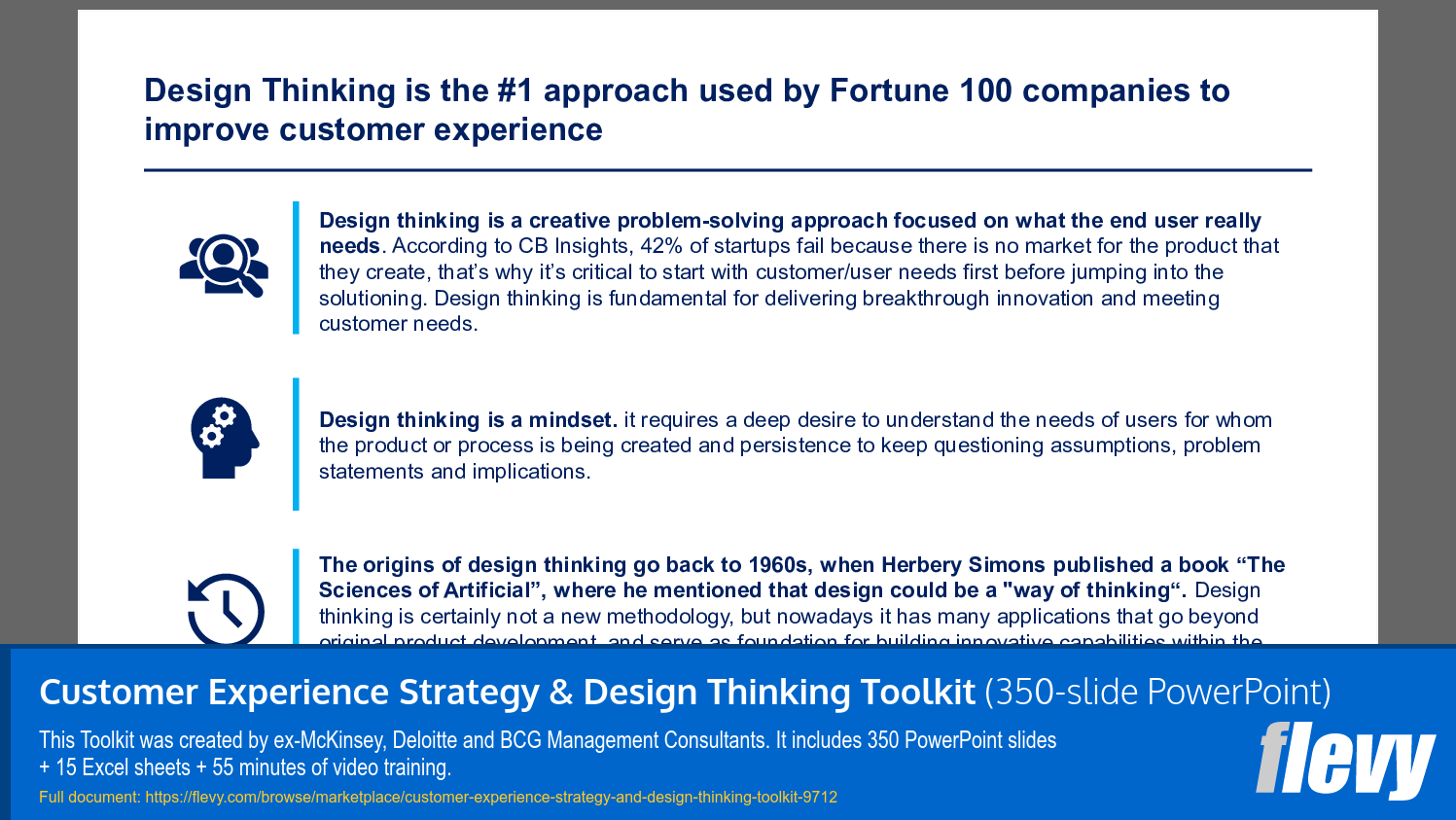 Customer Experience Strategy & Design Thinking Toolkit (350-slide PPT PowerPoint presentation slide deck (PPTX)) Preview Image