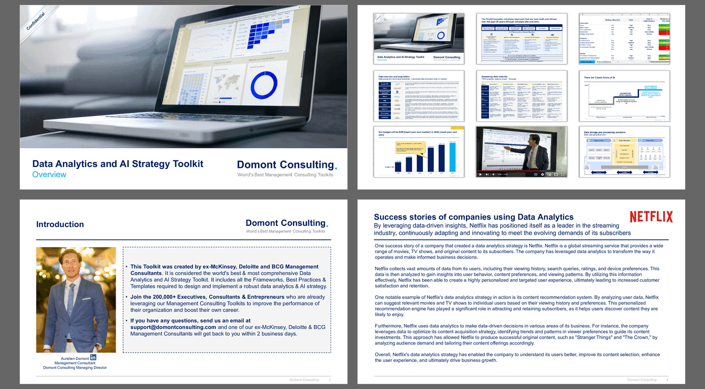 Data Analytics and AI Strategy Toolkit (700-slide PPT PowerPoint presentation slide deck (PPTX)) Preview Image