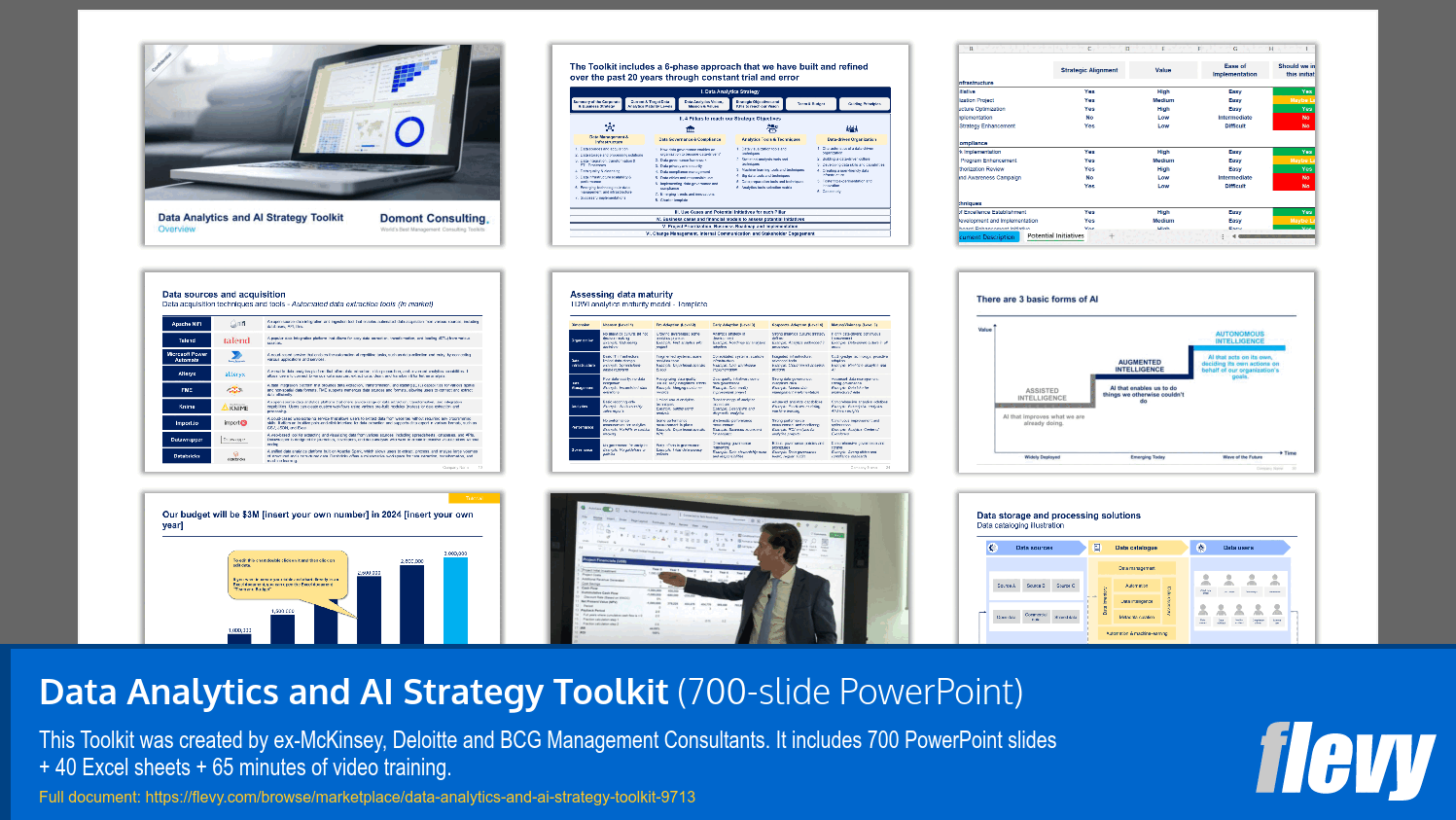 Data Analytics and AI Strategy Toolkit (700-slide PPT PowerPoint presentation slide deck (PPTX)) Preview Image