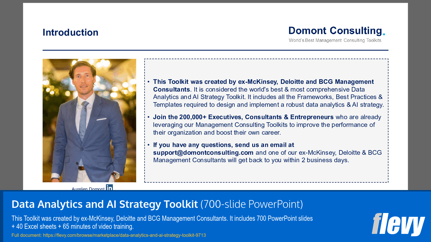 Data Analytics and AI Strategy Toolkit (700-slide PPT PowerPoint presentation slide deck (PPTX)) Preview Image