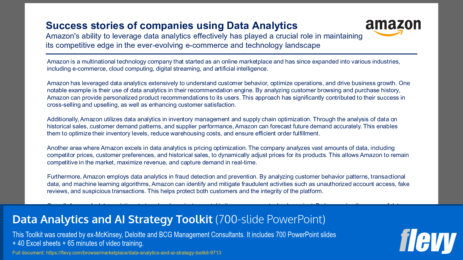 Data Analytics and AI Strategy Toolkit (700-slide PPT PowerPoint presentation slide deck (PPTX)) Preview Image