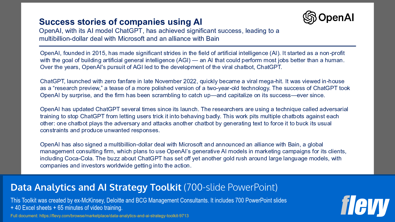 Data Analytics and AI Strategy Toolkit (700-slide PPT PowerPoint presentation slide deck (PPTX)) Preview Image