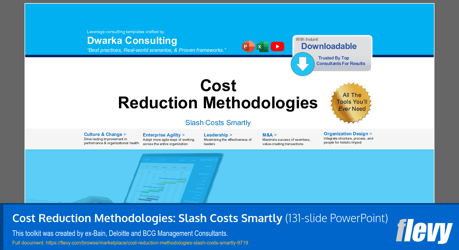 Cost Reduction Methodologies: Slash Costs Smartly (131-slide PPT PowerPoint presentation slide deck (PPTX)) Preview Image