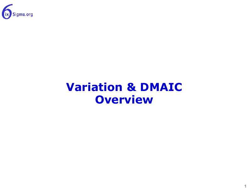 003_Variation and DMAIC Overview (27-slide PPT PowerPoint presentation (PPT)) Preview Image