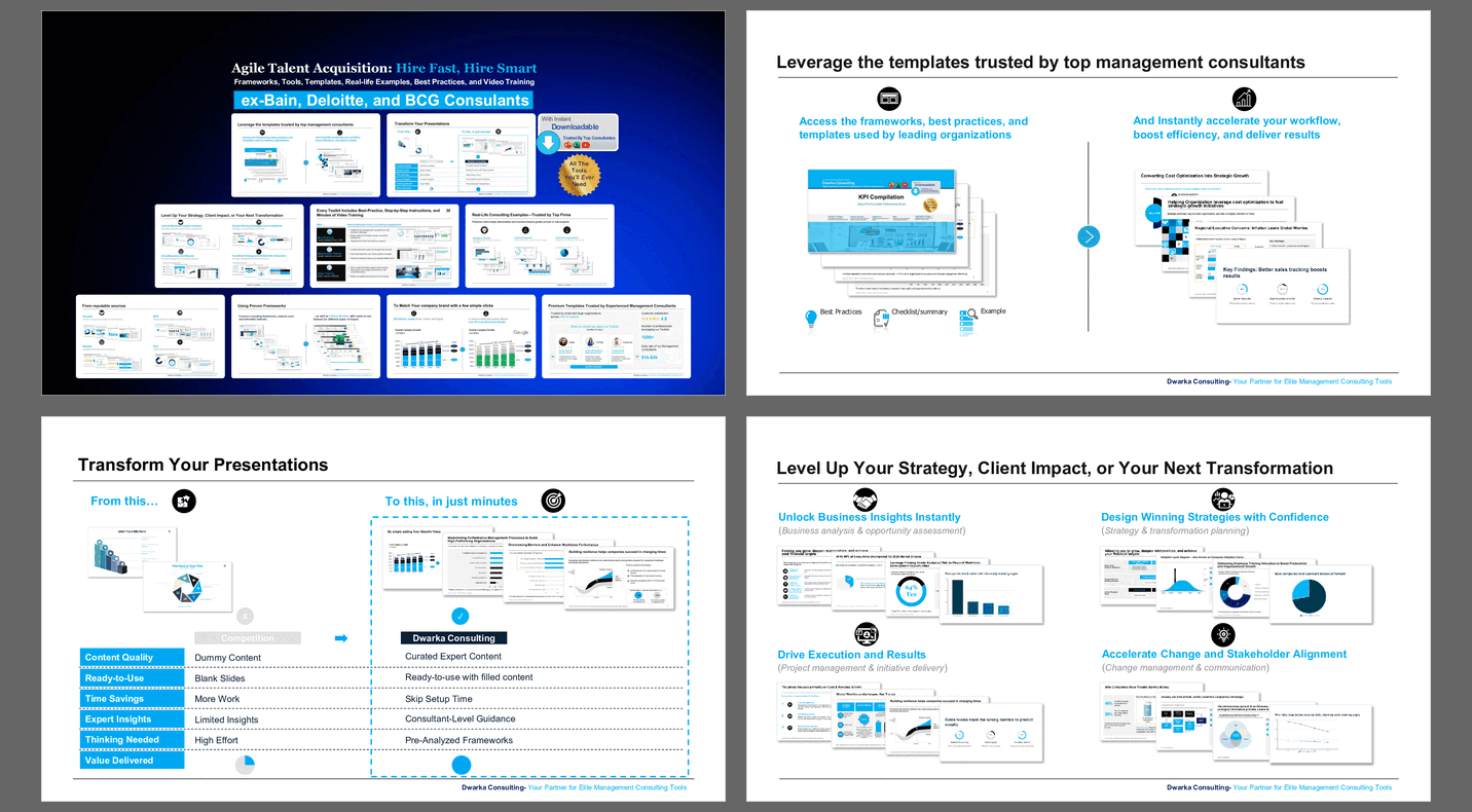 Agile Talent Acquisition: Hire Fast, Hire Smart (138-slide PPT PowerPoint presentation slide deck (PPTX)) Preview Image