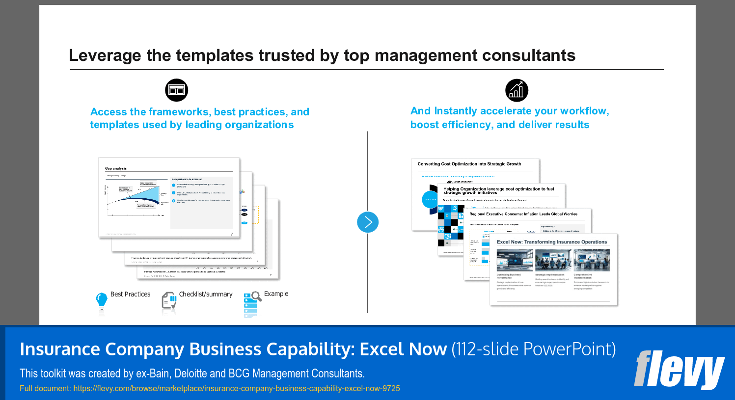 Insurance Company Business Capability: Excel Now (112-slide PPT PowerPoint presentation slide deck (PPTX)) Preview Image