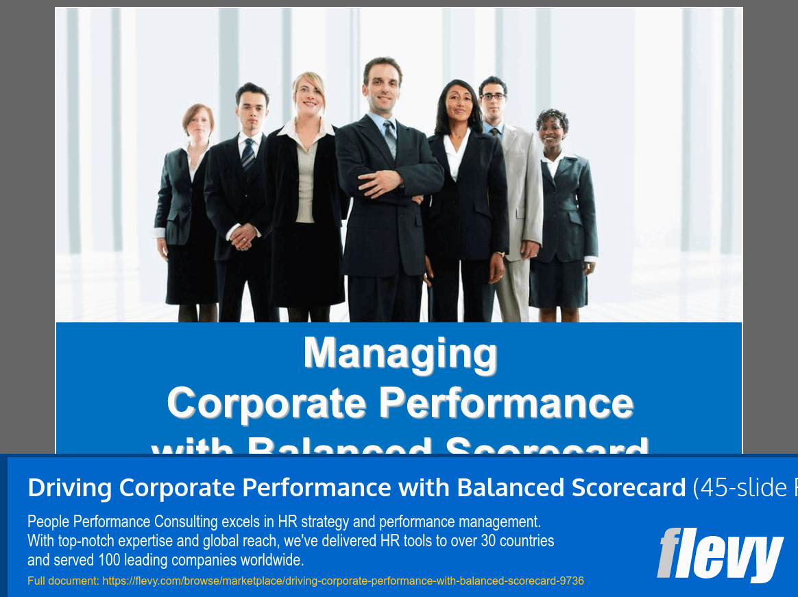 Driving Corporate Performance with Balanced Scorecard (45-slide PPT PowerPoint presentation slide deck (PPTX)) Preview Image