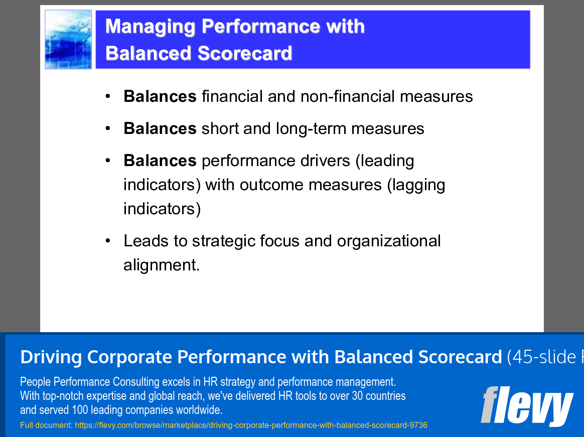 Driving Corporate Performance with Balanced Scorecard (45-slide PPT PowerPoint presentation slide deck (PPTX)) Preview Image