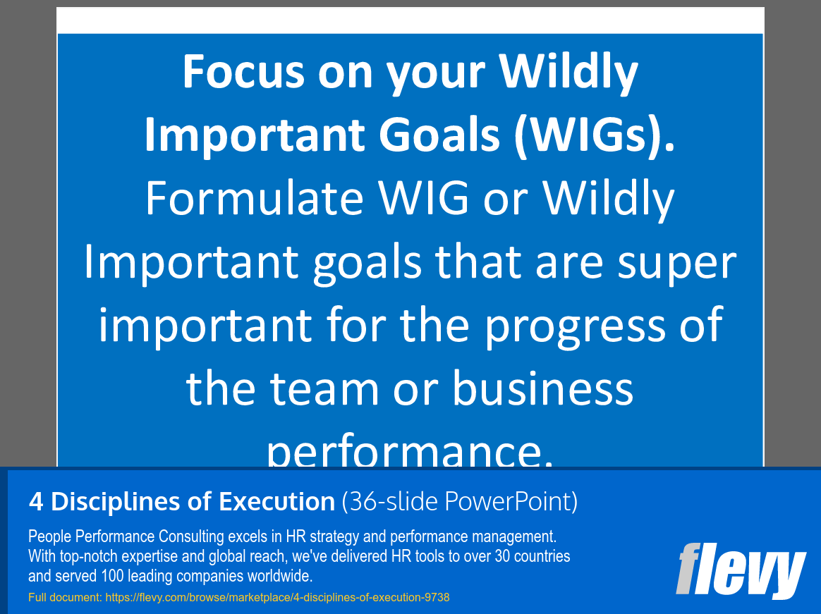 4 Disciplines of Execution (36-slide PPT PowerPoint presentation slide deck (PPTX)) Preview Image