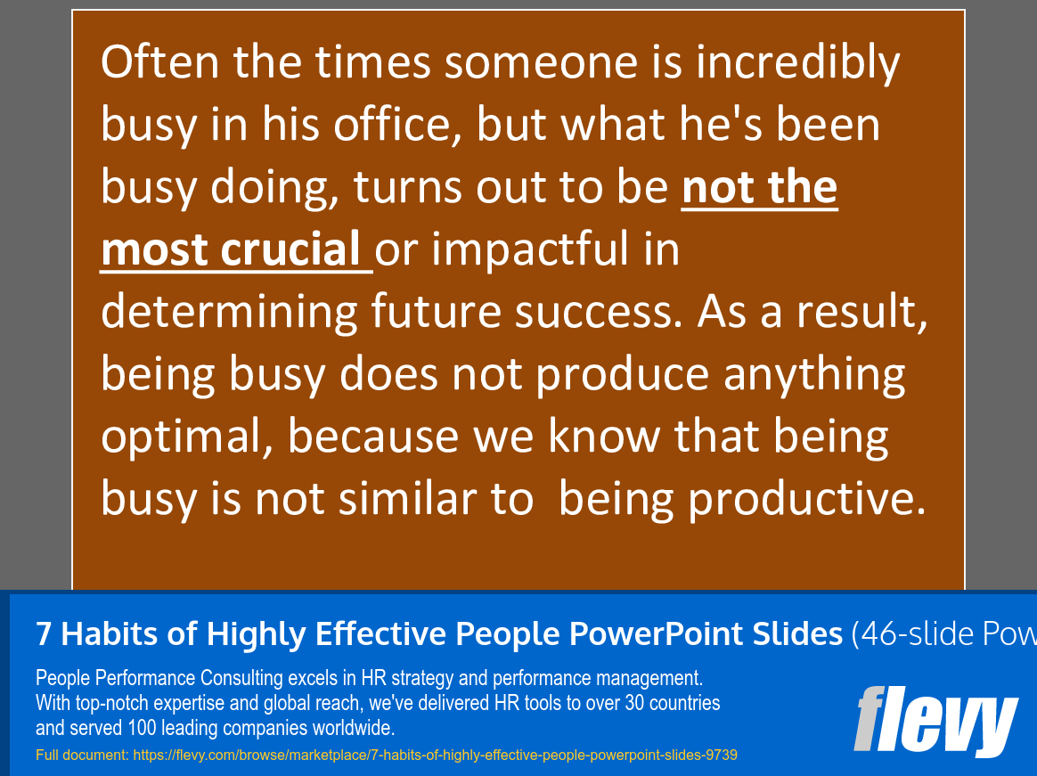 7 Habits of Highly Effective People Book Summary (46-slide PPT PowerPoint presentation slide deck (PPTX)) Preview Image