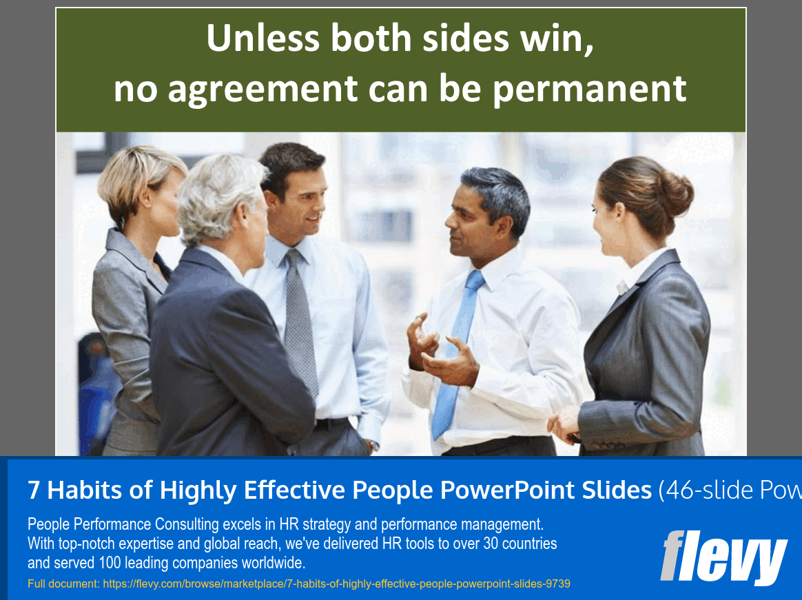 7 Habits of Highly Effective People Book Summary (46-slide PPT PowerPoint presentation slide deck (PPTX)) Preview Image