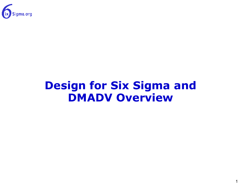 004_Design for Six Sigma and DMADV Overview (19-slide PPT PowerPoint presentation (PPT)) Preview Image